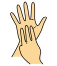 Hand gesture, hand sign, number 8, both hands, jpeg illustration